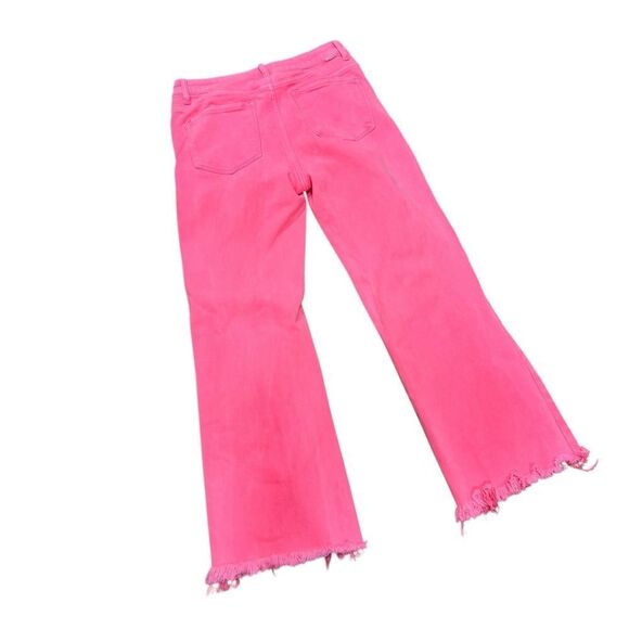 Revolve Risen Jeans Pink NEVIE NEON CORAL DISTRESSED HIGH RISE STRAIGHT LEG Jean - Picture 6 of 9